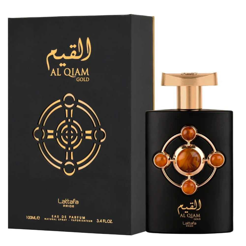 <p><em>INSPIRED BY</em> <strong>LOUIS VUTTON OMBRE NOMADE</strong></p>
<p>Live life on the edge with Al Qiam Gold. This daring unisex fragrance captures a blend of captivating top notes of Raspberry and Saffron and daring middle notes of Leather and Patchouli, before finishing with a base of Oud, Vetiver, Benzoin, Guaiac Wood and Amber. Take a risk and experience a new level of confidence with Al Qiam Gold!<br></p>