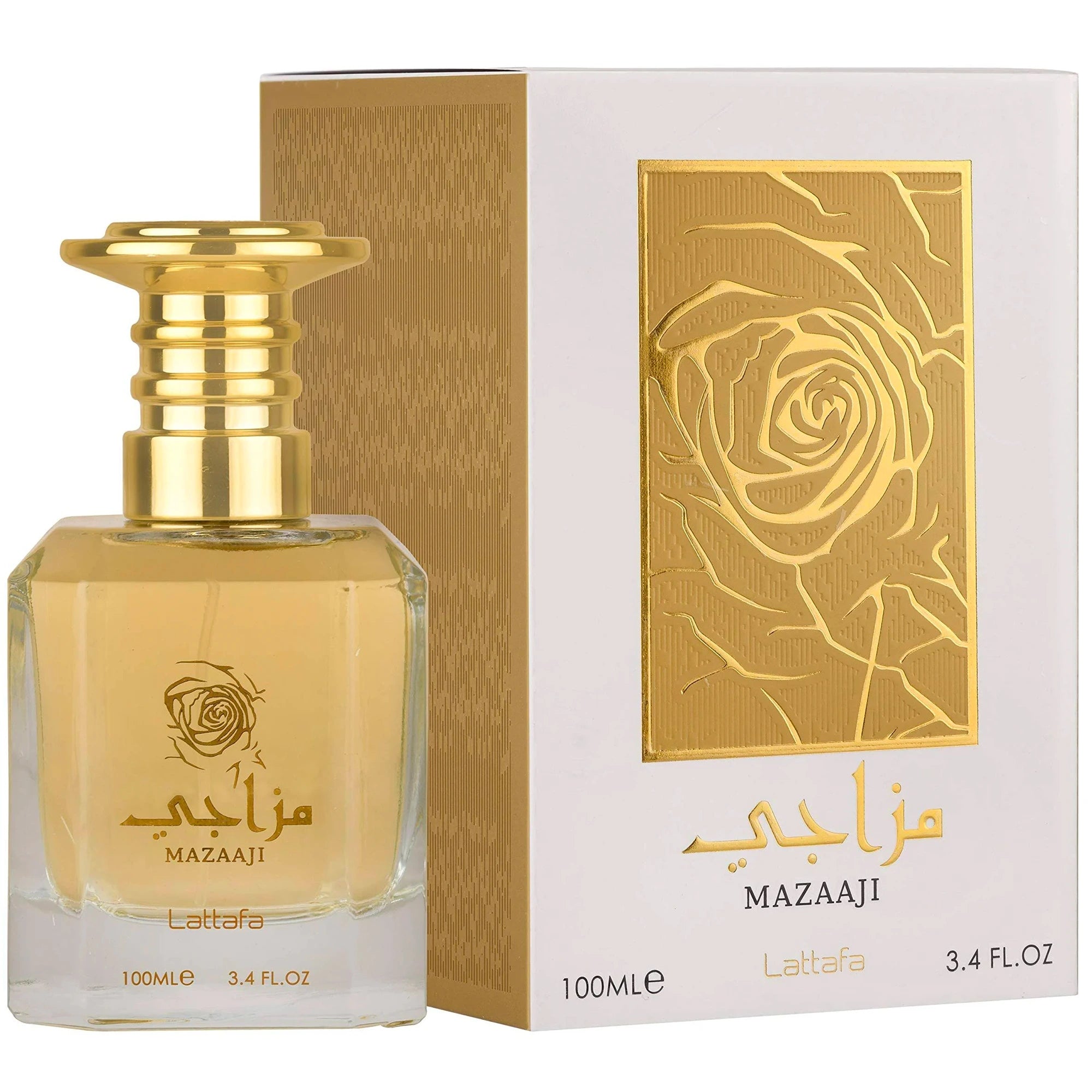 <p><em>﻿INSPIRED BY</em> <strong>BRYEDO YOUNG ROSE</strong></p>
<p>Mazaaji Lattafa is a sophisticated unisex EDP that blends intense floral top notes with a heart of Turkish rose and Bulgarian rose. The deep musky base brings a softly rounded finish, enhanced with hints of exotic vanilla. An intensely evocative fragrance that is sure to become a favorite.</p>