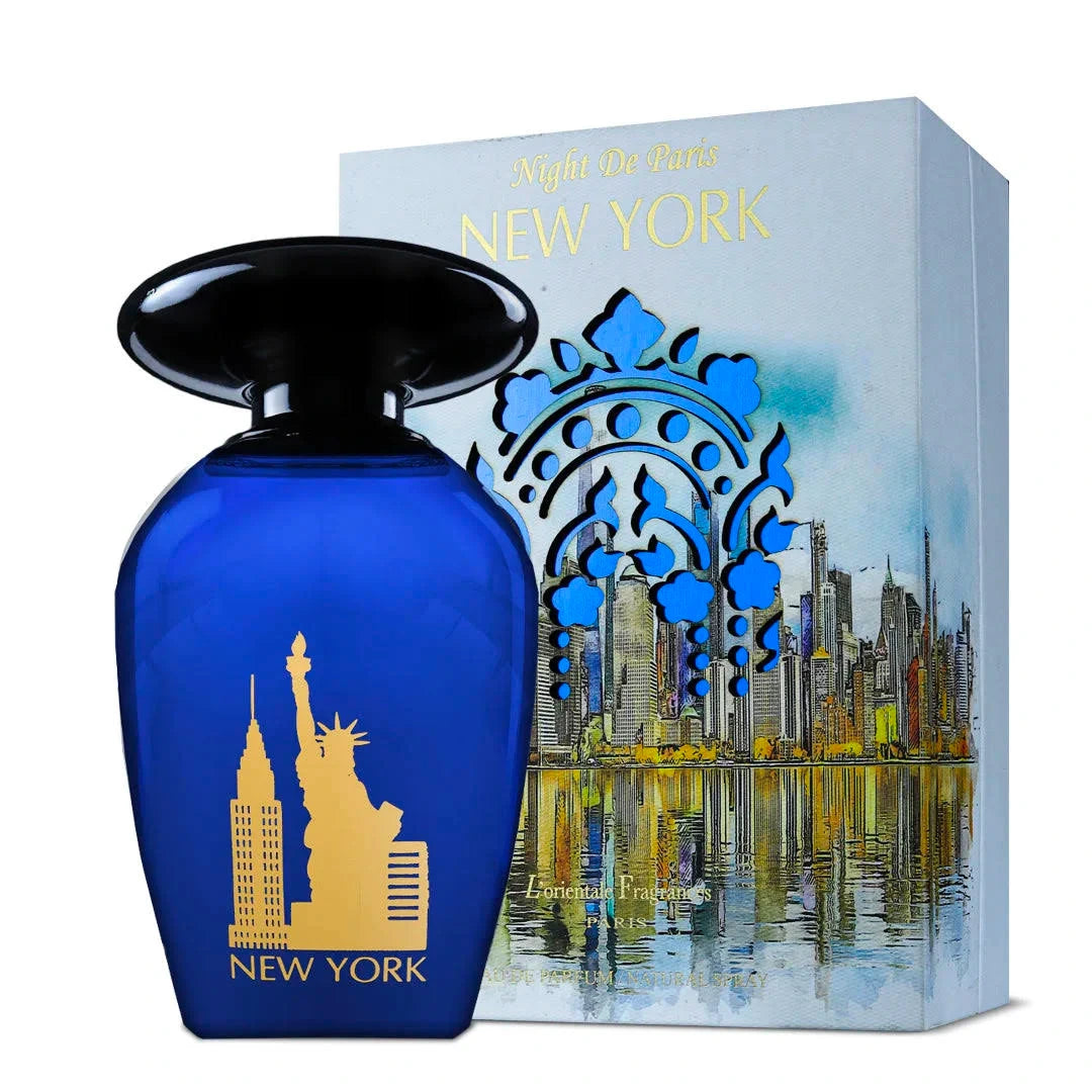 <p data-mce-fragment="1"><em>INSPIRED BY</em><span> </span><strong>LIGHT BLUE WOMEN</strong></p>
<p data-mce-fragment="1">Introduced in 2023, Night De Paris New York combines tart lemon and apple with gentle florals and a woodsy-musk base for a perfect balance between sweet and earthy. Whether it's a spring day, summer night, fall evening, or winter morning, the fragrance lasts and is sure to please.</p>