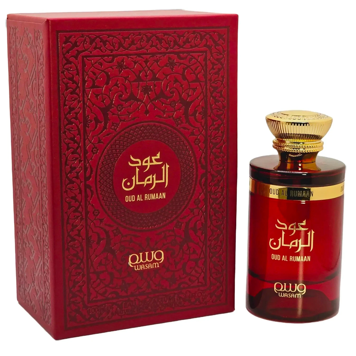 <p data-mce-fragment="1">Experience the luxury of Oud Al Rumaan Wasam. This unisex EDP combines smoke, wood, pomegranate, and oud notes for a captivating oriental scent. Perfect for any occasion, this fragrance is sure to make a statement.</p>