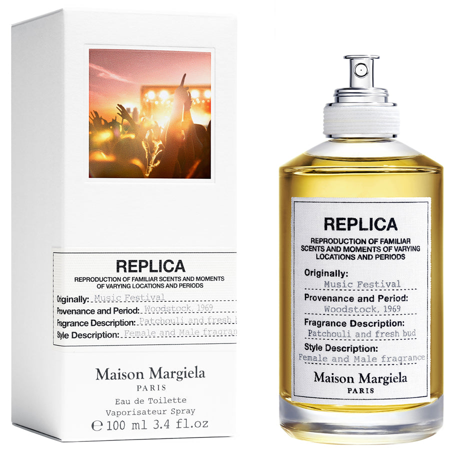 <span data-mce-fragment="1">Launched in 2017, Replica Music Festival is a fragrance that achieves its goal of creating the aromas that surround you at an outdoor concert. Fr</span><span class="yZlgBd" data-mce-fragment="1">om French perfume house Maison Margiela, this unique scent opens with top notes of red apple, violet leaves, and cannabis accords. At the heart are earthy notes of incense, patchouli, and tobacco.</span>