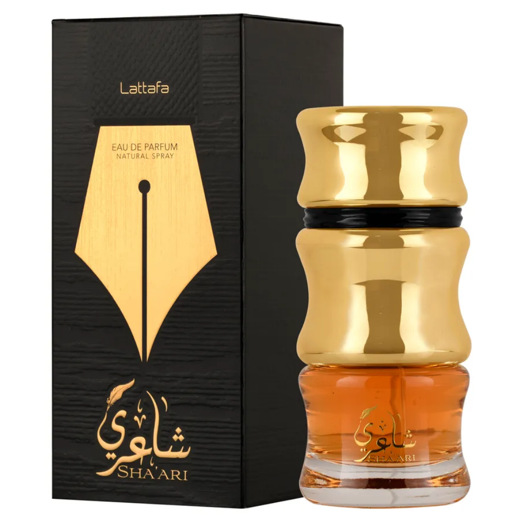 <p data-mce-fragment="1">Perfume Shaari Eau de Parfum by Lattafa Perfumes combines spicy and woody notes to a rich oriental perfume. The top note opens with spicy notes of saffron and cinnamon, complemented by woody Oudh. The heart note remains pleasantly woody with sandalwood. Roses set flowery, warm accents. The base continues the warm and spicy line and is formed by combination of incense, amber, musk, vanilla and leather. A perfume that lives up to its name, Shaari means poetry, and inspires with its warm, spicy oriental scents. The perfume is very suitable for every occasion.</p>
<strong>Top Notes: </strong><span>S</span><span data-mce-fragment="1">affron, Cinnamon, &amp; Oudh</span><br><strong>Middle Notes: </strong><span>Sandalwood &amp; Roses</span><br><strong>Base Notes: </strong><span>I</span><span data-mce-fragment="1">ncense, Amber, Musk, Vanilla, &amp; Leather</span>