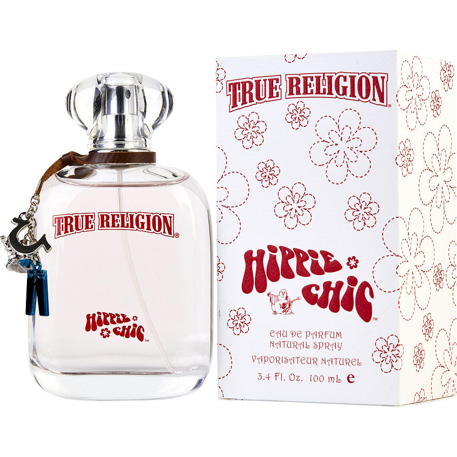 <span data-mce-fragment="1">True Religion Hippie Chic Perfume by True Religion, Sold in a clear, diamond-cut glass bottle with a spray top, True Religion Hippie Chic is a women’s fragrance designed for free-spirited women who love the hippie clothing and life style. </span><span data-mce-fragment="1" class="pop-content"><span data-mce-fragment="1">This sunny, fun-filled perfume has woody and floral notes that combine to create a sweet and daring accessory for any outing or time of year. The top notes of this exciting accord are pomegranate, raspberry and Fuji apple. The middle layer provides notes of</span><span data-mce-fragment="1"> </span><span data-mce-fragment="1">hibiscus, lily of the valley and jasmine. The base notes follow up with a grounded scent of musk.</span></span>