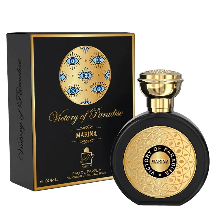 <p><em data-mce-fragment="1">INSPIRED BY</em><span data-mce-fragment="1"> <b>MEMO MARFA</b></span></p>
<p>Presenting the Victory of Paradise Marina 3.4 oz EDP for women, a luxurious and alluring scent evoking an aquatic paradise. The head notes of orange blossom and mandarin orange create a tantalizingly sweet aroma, while the heart notes of tuberose, ylang-ylang, and agave bring a floral and soothing floral tone. Finally, the base notes of vanilla, sandalwood, white musk, and cedar complete the beautiful and exclusive experience.</p>