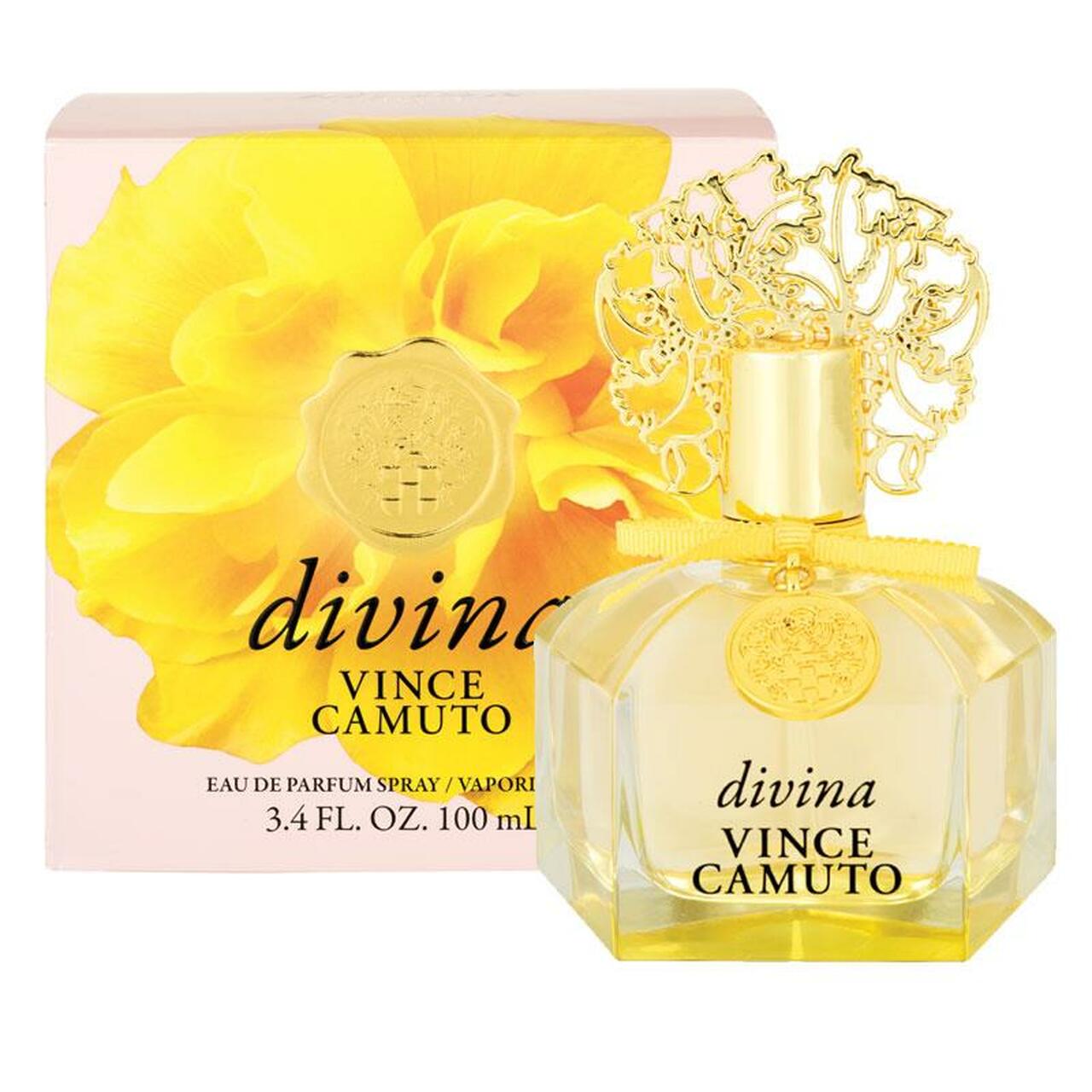 <span data-mce-fragment="1">The intense and lively scent of Divina is a tempting fragrance that comes to you from the design house of Vince Camuto. The sunny fragrance was launched in 2018. This feminine fragrance represents happiness and a sense of peace. At the top of this fruity-floral fragrance are notes from Blackcurrent and Grapefruit. The heart is resplendent with floral notes of Sunflower, Violet and Mimosa. The base is a content place with passionate tones from Sandalwood, Musk and Heliotrope.</span>