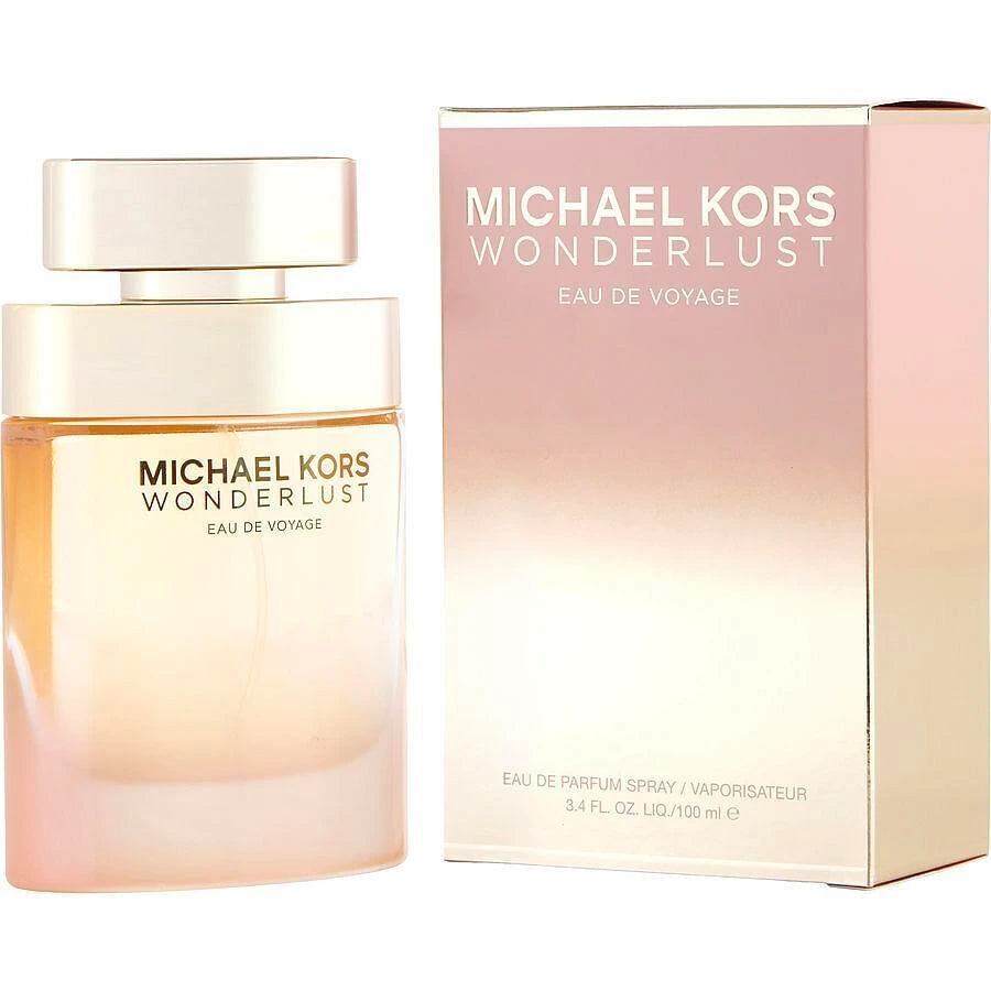 <p><span><meta charset="utf-8"></span><span><meta charset="utf-8">Explore a world of serene bliss with Michael Kors Wonderlust Eau de Voyage. This floral fragrance is designed to embody the spirit of exploration and the joy of paradise. Calming lavender and a dynamic floral accord blend together to create a striking essence. Further, a sea salt note evokes a sun-drenched lightheartedness - an homage to the small pleasures in life.</span></p>
<p><span>Top notes: Sicilian mandarin, Pink pepper, Lavender, Cardamom.</span><br><span>Heart notes: Carnation, Orange blossom, Jasmine sambac, Jasmine.</span><br><span>Base notes: Salt, Mineral notes, Musk, Cashmere wood, Sandalwood, Moss.</span><br></p>