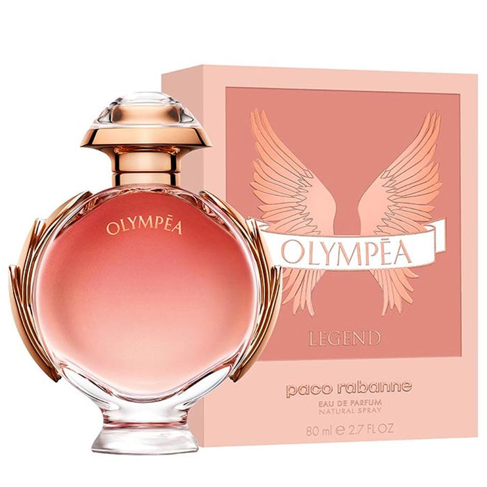 Olympea Legend Perfume by Paco Rabanne, Olympéa Legend is a floral and feminine Oriental perfume for women. This fragrance opens with fruity and sweet notes of plum, apricot and sea salt. At the middle are floral notes and ginger flower for a scent that is bold and daring. The base notes of amber, tonka bean, warm vanilla and amber give a richness that is strong and earthy for an aroma that is fresh and cool. With a moderate sillage and longevity, a little of this perfume goes a long way and is sure to stand out in a crowd.