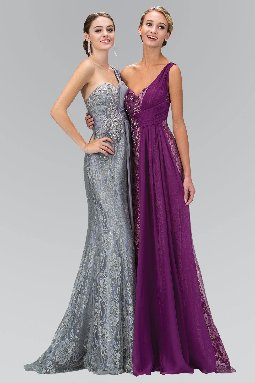 <p> </p> <p>This gorgeous long prom dress features a one shoulder sweetheart neckline. Floor length A-line lace gown with chiffon overlay. This dress is perfect for any special occasion.<br></p> <p><br></p> <p>Fabric : Chiffon</p> <p>Closure : Back Zipper</p> <p>Length : Floor Length</p> <p>Sleeve Style : One Shoulder</p> <p>Matching Complimentary Shawl Included</p> <p>Colors : Black, Purple, Silver, Teal</p> <p>Sizes : XS, S, M, L, XL, 2XL, 3XL</p> <p>Fully Line</p> <p>Soft Cup Inserts</p> <p>Occasion : Formal, Prom, Homecoming, Evening Party</p> 