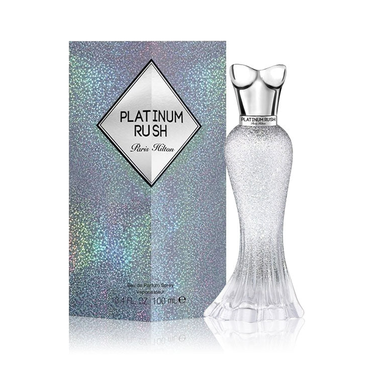 Inspired by the journey to happily ever after, Platinum Rush by Paris Hilton captures the thrill of becoming a bride-to-be. From the Rush fragrance collection, Platinum Rush for Women is one of Paris Hilton’s most personal fragrances, inspired by her journey to finding true love.

Platinum Rush opens with sparkling Asian pears, fresh mango, and red apple accords to exude an utterly sweet beginning that resembles the thrill of being in love. The heart blends magnolia flowers, Muguet florals, and wet green florals, captivating anyone who experiences the fragrance. At last, Paris Hilton Platinum Rush closes with liquid amber and cashmere musks that promise a lifetime of adventures together. Romantic, elegant, and sophisticated, Platinum Rush takes you on a fairytale journey. Experience the thrill of having all eyes on you, much like a bride walking down the aisle with the eyes of her fiancé locked upon her. Paris Hilton wanted to create an ode to eternal love, the happily ever after, and the excitement of sharing a love so strong, it’s Platinum Rush.

Top Notes: Fresh Mango, Red Apple, and Asian Pear 
Mid Notes: Sunburst Magnolia, Muguet Flower, and Wet Green Florals 
Base Notes: Liquid Amber, Sheer Patchouli, and Cashmere Musk