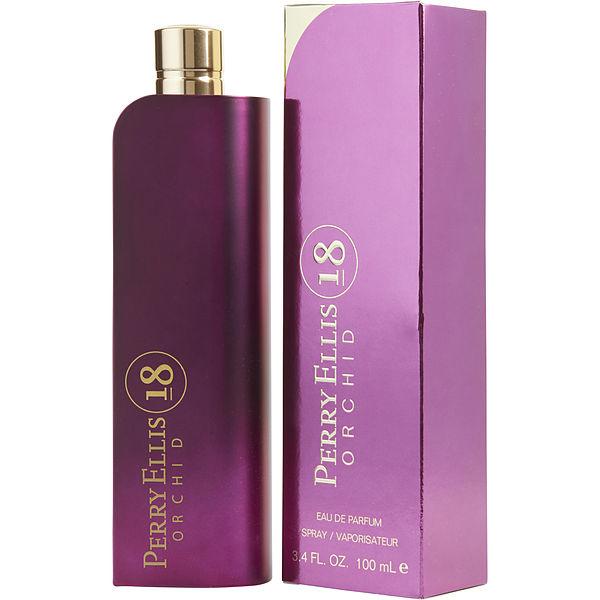 Perry ellis 18 orchid by perry ellis is a seductive and daring fragrance for women. Top notes of blackberry, passionfruit and italian bergamot open the perfume with a sharp fruity layer. The fragrance is then softened by a garden of floral middle notes of orchid, peony, rose water and jasmine. A dark sweetness is added by warm base notes of amber, tonka bean, vanilla, patchouli and caramelized plum that bring depth and intrigue to the perfume.