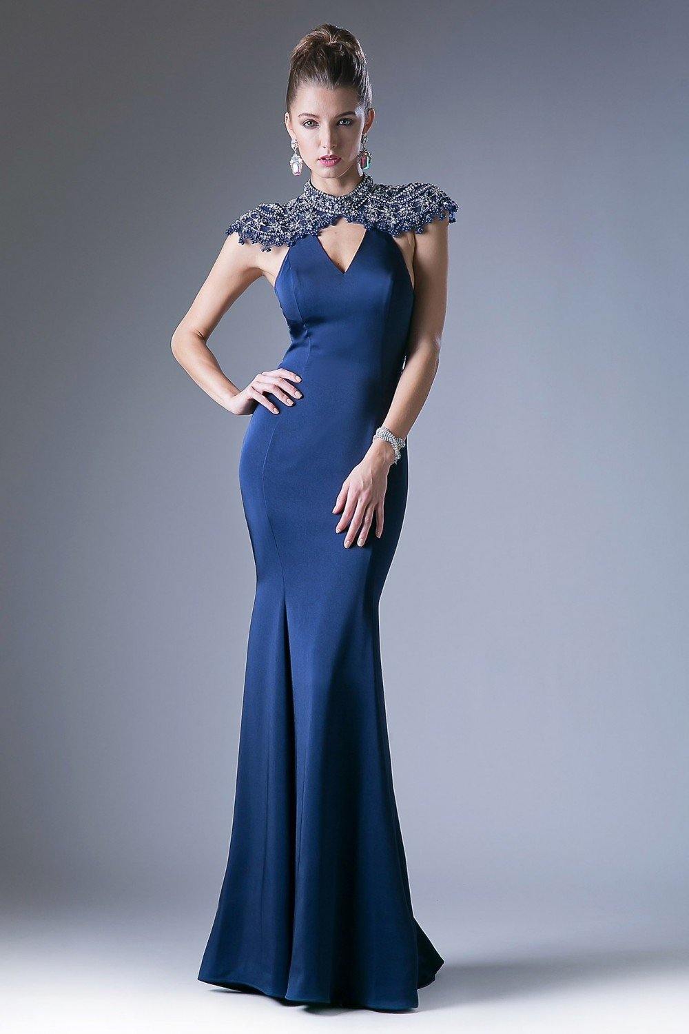 <p> </p> <p>This gorgeous long dress features<span> a cap sleeve high neckline. Fitted dress perfect for any special occasion.</span></p> <p> </p> <p>Length : Full Length</p> <p>Sleeve Style : Cap Sleeve</p> <p>Color : Navy</p> <p>Sizes : 4, 6, 8, 10</p> <p>Fully Lined</p> <p>Soft Cup Inserts</p> <p>Occasion : Formal, Prom, Homecoming, Wedding Guest, Evening Party, Red Carpet, Pageant, Special Occasion</p> <p><span></span></p>