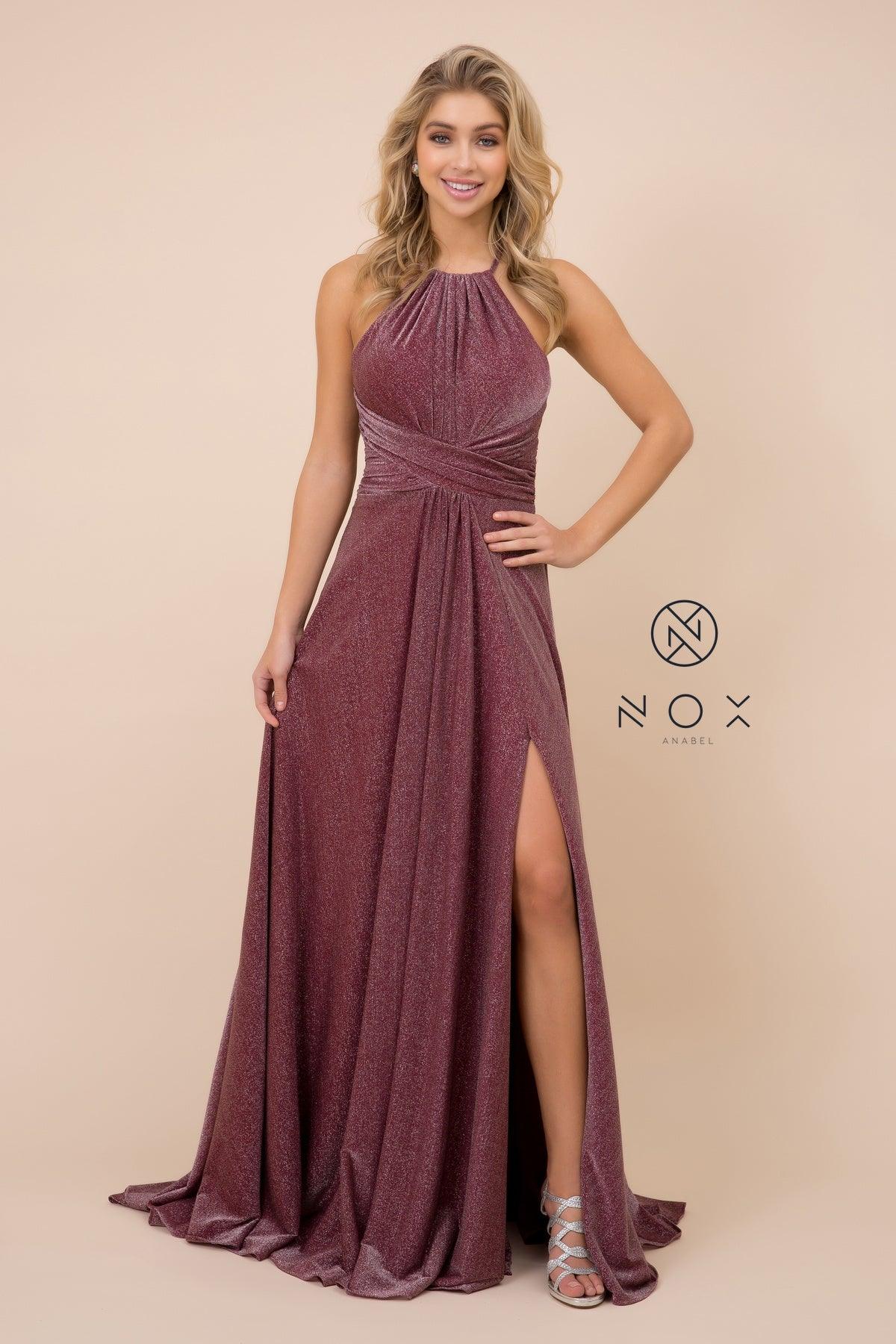 <p> </p> <p>This gorgeous long dress features a m<span>etallic thread, glitter halter neckline sleeveless open back floor length dress with side slit. </span><span>This dress is </span><span>perfect for prom party or any special occasion.</span></p> <p> </p> <p>Closure : Zipper Back</p> <p>Length : Floor Length</p> <p>Sleeve Style : Halter</p> <p>Colors : Burgundy, Navy, Rose Gold</p> <p>Sizes : XS, S, M, L, XL, 2XL, 3XL</p> <p>Fully Lined</p> <p>Occasion : Formal, Prom, Homecoming, Special Occasion</p> 