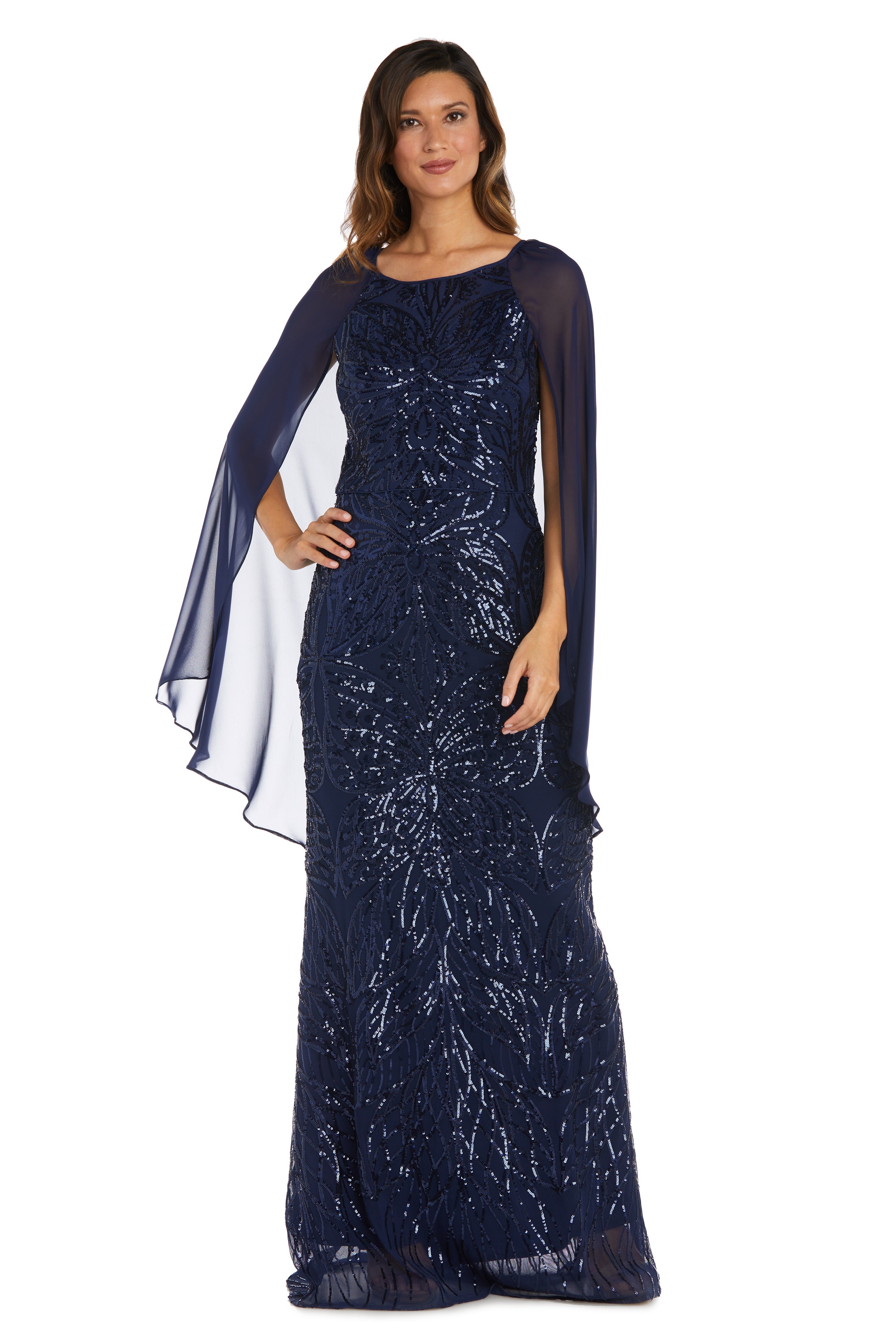 <span data-mce-fragment="1"><span data-mce-fragment="1">Ladies, are you looking for that perfect mother of the bride formal dress  Well look no further! Beaded modest long gown with cape. Perfect for church or evening affairs, this outfit will make you feel classy and confident on your bride's big day!</span></span> <p> </p> <p> </p> <p>Available in <strong><a href="https://%20/products/r-m-richards-long-mother-of-the-bride-dress-9262" title="Regular Size"><span style="text-decoration: underline; color: #00aaff;">Regular Size</span></a></strong></p> <p> </p> <br data-mce-fragment="1"><strong data-mce-fragment="1">Fabric</strong><span data-mce-fragment="1"> : Poly Spandex</span><br data-mce-fragment="1"><br data-mce-fragment="1"><strong data-mce-fragment="1">Zipper Back</strong><br data-mce-fragment="1"><br data-mce-fragment="1"><strong data-mce-fragment="1">Length</strong><span data-mce-fragment="1"> : Full Length</span><br data-mce-fragment="1"><br data-mce-fragment="1"><strong data-mce-fragment="1">Sleeve Style</strong><span data-mce-fragment="1"> : Sleeveless</span><br data-mce-fragment="1"><br data-mce-fragment="1"><strong data-mce-fragment="1">Color</strong><span data-mce-fragment="1"> : Navy</span><br data-mce-fragment="1"><br data-mce-fragment="1"><strong data-mce-fragment="1">Sizes</strong><span data-mce-fragment="1"> : 4P, 6P, 8P, 10P, 12P, 14P</span><br data-mce-fragment="1"><br data-mce-fragment="1"><strong data-mce-fragment="1">Fully Lined</strong><br data-mce-fragment="1"><br data-mce-fragment="1"><strong data-mce-fragment="1">Soft Cup Inserts</strong><br data-mce-fragment="1"><br data-mce-fragment="1"><strong data-mce-fragment="1">Occasion</strong><span data-mce-fragment="1"> : Formal, Evening Party, Mother of the Bride, Mother of the Groom, Church, Wedding Guest</span>