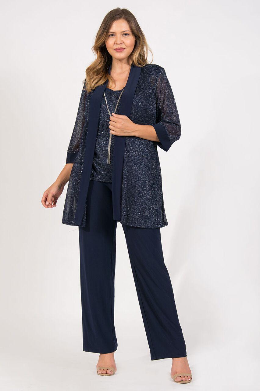 <style><!-- 0 --></style> <p>Stunning mother of the bride pant suit dress. This textured metallic mock three-piece pantsuit is designed for effortless coordination, with the look of a separate top and jacket. Perfect for formal, evening party or any special occasion.</p> <p> </p> <p>Available in <span style="color: #99cce6;" ne="0.21918743698548893"><strong><a style="color: #99cce6;" title="Regular Size" href="https://%20/products/r-m-richards-mother-of-the-bride-metallic-three-piece-pantsuit" ne="0.17069440236457645"><span style="text-decoration: underline;" ne="0.8825195687682705">Regular Size</span></a> and <strong><a title="Petite Size" href="https://%20/products/r-m-richards-formal-metallic-petite-pant-suit-1782p"><span style="text-decoration: underline; color: #99cce6;" ne="0.7850811266895641">Petite Size</span></a> <br> </strong></strong></span></p> <p><br></p> <p><br> <strong>Fabric</strong> : Poly Spandex, Metallic<br> <br> <strong>Sleeve Style</strong> : Sleeveless dress with Matching Jacket<br> <br> <strong>Color</strong> : Navy, Eggplant, Silver, Smoke<br> <br> <strong>Sizes</strong> : 14W, 16W, 18W, 20W, 22W<br> <br> <strong>Necklace Included</strong></p> <p><strong>Fully Lined</strong></p> <p><strong>Occasion</strong> : Formal, Wedding, Mother of the Bride, Mother of the Groom, Church, Wedding Guests</p>