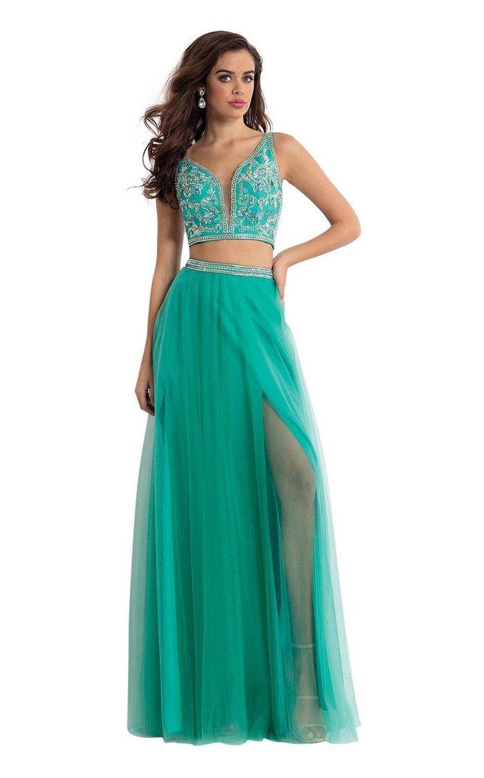 <p> Fancy yourself as a ravishing damsel in waiting  Dare to dream and find your perfect fit with this gorgeous prom dress. Elegant long tulle skirt with embroidered details on the top with a V-neckline and back cutout.  A matching beaded waistband gathered skirt with a slit underskirt and ends with a train. Graceful and figure flattering, this outfit will surely make your ensemble unforgettable at any formal occasion.</p> <p> </p> <p>Fabric : Tulle</p> <p>Zipper Back</p> <p>Length : Full Length</p> <p>Sleeve Style : Sleeveless</p> <p>Colors : Jade, Marsala, Blush</p> <p>Sizes : 4, 8, 10, 12</p> <p>Fully Lined</p> <p>Occasion : Prom, Formal, Evening Party, Homecoming, Wedding Guest, Red Carpet, Pageant</p>