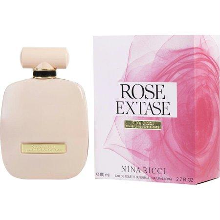 Rose Extase by Nina Ricci Perfume. Released in 2017, Rose Extase is a fruity and sweet floral fragrance with woody musk undertones. The fragrance opens with the sweet flavors of red berries with a bit of tang before descending into the heart comprised of rose and raspberry for the middle notes. The base notes warm the perfume up a bit with a combination of vanilla, amber wood and musk to round the fragrance off with a woodsy tone that prevents the scent from being too sweet or sharp. Maia Lernout and Francis Kurkdjian are the perfumers behind this simple yet alluring fragrance.