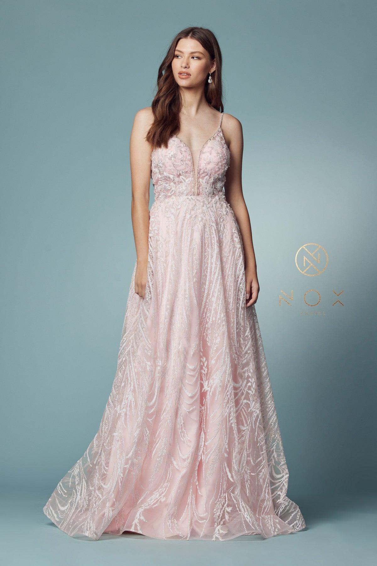 <p> </p> <p><span>Wow everyone at the party in this lovely evening gown. This sleeveless dress has a high V-neckline and sheer inset at the center of the bust. The fitted bodice boasts ornate lace applique throughout and a deep V accents the back. This dress has a nipped waist and distinct A-line skirt. </span><span style="font-weight: 400;">Made from high quality and comfortable materials, the fit and design will take your breath away.</span></p> <p> </p> <p data-mce-fragment="1">Length : Full Length</p> <p data-mce-fragment="1">Sleeve Style : Spaghetti Strap</p> <p data-mce-fragment="1">Color : Pink</p> <p data-mce-fragment="1">Sizes : 2, 4, 6, 8, 10, 12, 14, 16</p> <p data-mce-fragment="1">Fully Lined</p> <p data-mce-fragment="1">Occasion : Formal, Prom, Homecoming</p>