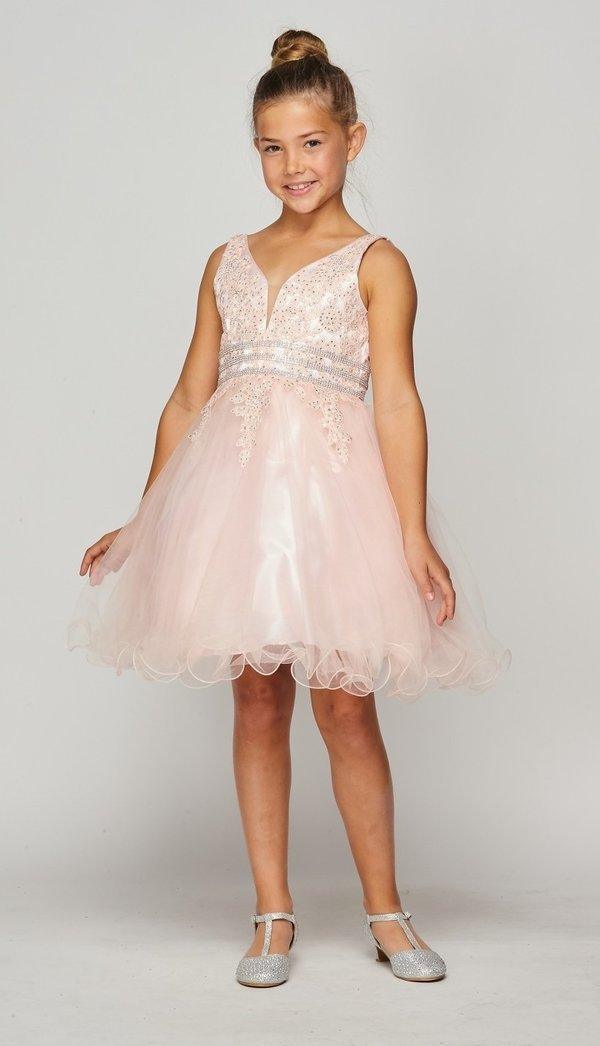 <p> </p> <p><span>This gorgeous elegant short flower girl dress features a sleeveless V-neckline. The bodice is decorated with lace appliques. Multi layered skirt perfect for any special occasion.</span></p> <p> </p> <p>Length : Knee - Above Knee</p> <p>Closure : Zipper Back</p> <p><span>Sleeve Style : Sleeveless</span></p> <p><span></span><span>Colors : Dusty Pink, Champagne, Burgundy, White</span></p> <p><span>Sizes : 2, 4, 6, 8, 10, 12, 14, 16</span></p> <p><span>Fully Lined</span></p> <p><span>Soft Cup Inserts</span></p> <p><span>Occasion : Weddings-Princess Dress-Flower Girl Dresses-Formal Events</span></p> <p><span> </span></p>