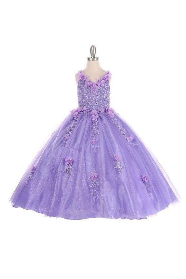 <p> </p> <p data-mce-fragment="1">This gorgeous flower girl dress features a <span data-mce-fragment="1">V-neckline 3D floral applique and glittered tulle long dress with embroidered lace with rhinestones, corset back straps tie for comfort fit.</span><span data-mce-fragment="1"> This is a perfect dress for your special occasion.</span></p> <p data-mce-fragment="1"> </p> <div class="description" itemprop="description" data-mce-fragment="1"> <p data-mce-fragment="1">Fabric : Shiny Satin, Tulle, Lining</p> <p data-mce-fragment="1">Length : Full Length</p> <p data-mce-fragment="1"><span data-mce-fragment="1">Sleeve Style : Sleeveless</span></p> <p data-mce-fragment="1"><span data-mce-fragment="1"></span><span data-mce-fragment="1">Color : Lilac, Blue</span></p> <p data-mce-fragment="1"><span data-mce-fragment="1">Sizes : 2, 4, 6, 8, 10, 12, 14, 16</span></p> <p data-mce-fragment="1"><span data-mce-fragment="1">Fully Lined</span></p> <p data-mce-fragment="1"><span data-mce-fragment="1">Soft Cup Inserts</span></p> <p data-mce-fragment="1"><span data-mce-fragment="1">Occasion : Weddings-Princess Dress-Flower Girl Dresses-Formal Events</span></p> </div>