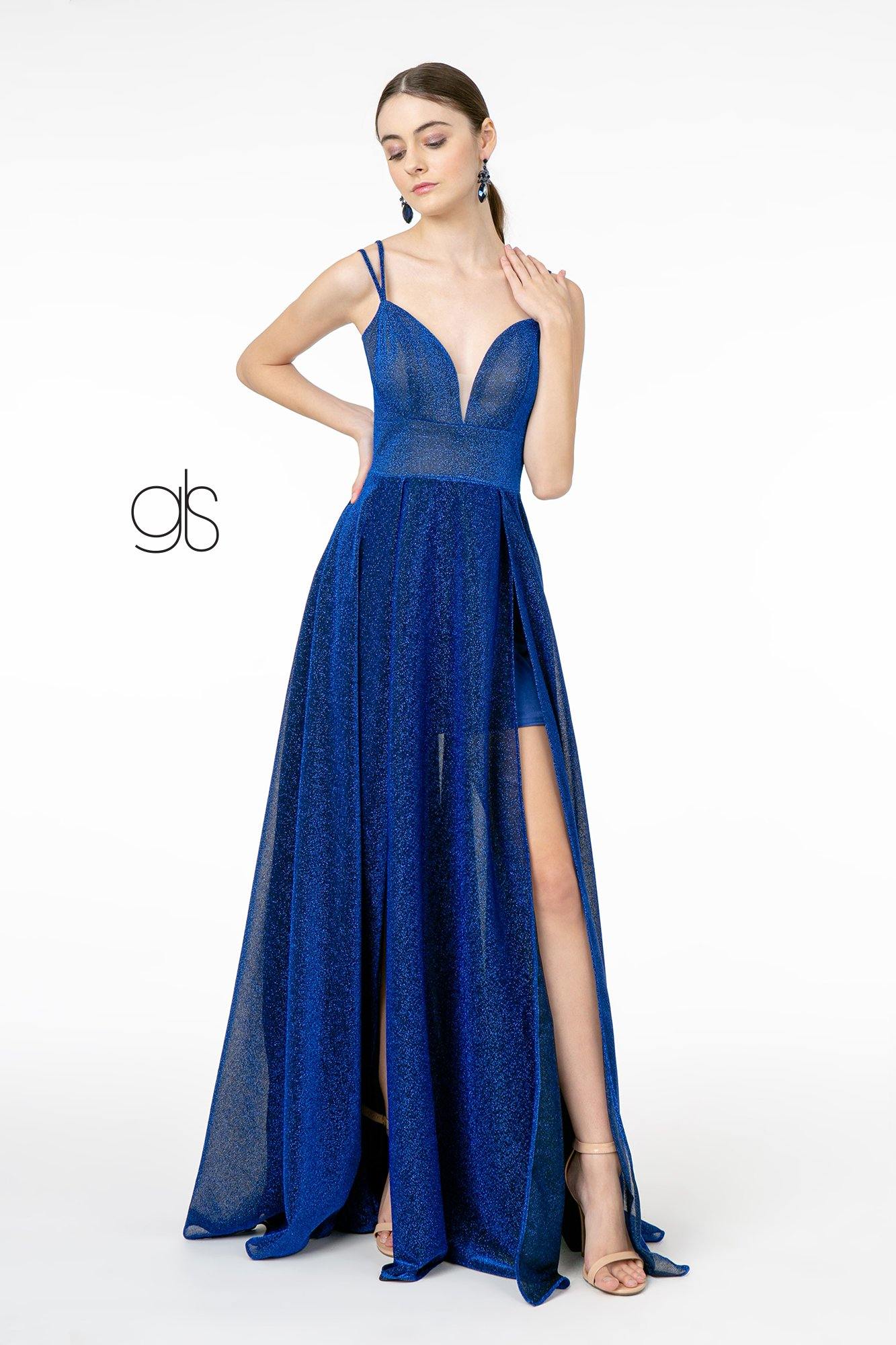 <p> </p> <p>This stunning long prom dress features a spaghetti straps deep V-neckline. Floor length sparkling A-line gown with leg slit. This dress is perfect for any special occasion.<br></p> <p><br></p> <p>Fabric : Lame</p> <p>Closure : Back Zipper</p> <p>Length : Floor Length</p> <p>Sleeve Style : Spaghetti Straps</p> <p>Complimentary Matching Shawl is Inluded</p> <p>Colors : Burgundy, Emerald Green Royal Blue</p> <p>Sizes : XS, S, M, L, XL, 2XL, 3XL</p> <p>Fully Line</p> <p>Soft Cup Inserts</p> <p>Occasion : Formal, Prom, Homecoming, Evening Party</p> 