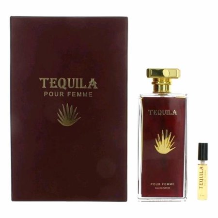 Tequila Pour Femme Red by Tequila Perfumes Eau de Parfum Spray + Free .17 oz Mini EDP Spray 3.3 oz for Women