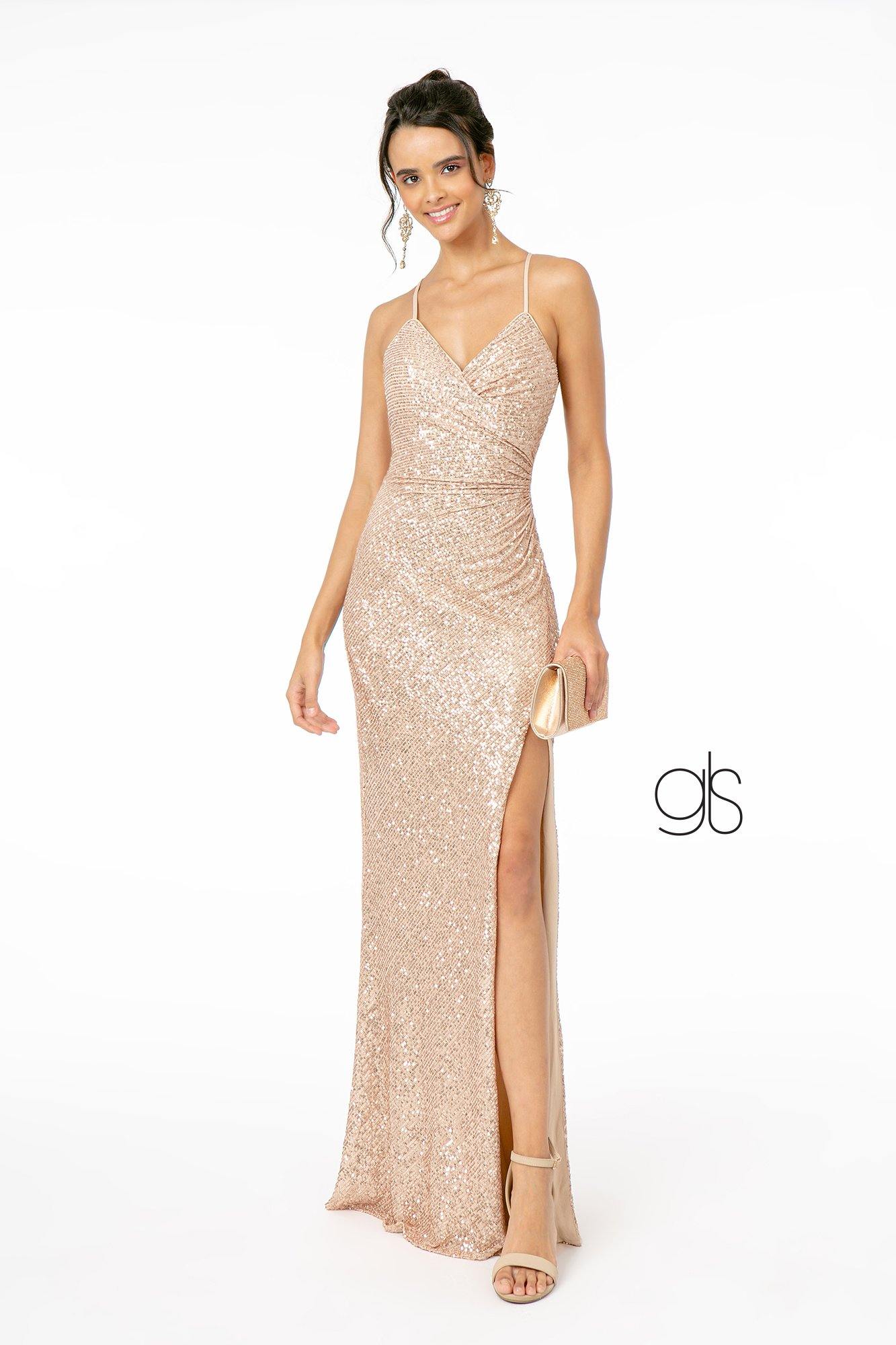 <p> </p> <p>This sexy stunning long prom dress features a spaghetti straps V-neckline. Floor length full sequin and fitted gown with leg slit. This dress is perfect for any special occasion.<br></p> <p> </p> <p>Fabric : Sequin</p> <p>Closure : Back Zipper</p> <p>Length : Floor Length</p> <p>Sleeve Style : Spaghetti Strap</p> <p>Complimentary Matching Shawl is Inluded</p> <p>Colors : Champagne, Green, Rose Gold</p> <p>Sizes : XS, S, M, L, XL, 2XL, 3XL</p> <p>Fully Line</p> <p>Soft Cup Inserts</p> <p>Occasion : Formal, Prom, Homecoming, Evening Party</p> 