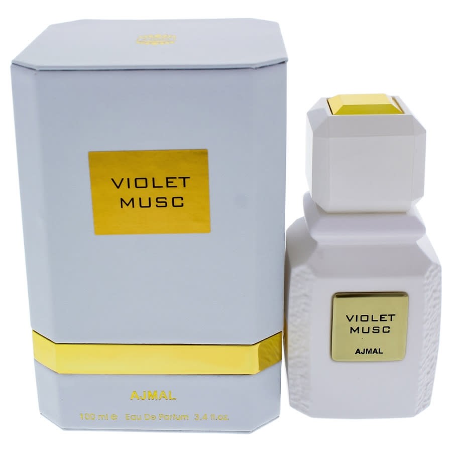 Ajmal Violet Musc Perfume by Ajmal, Ajmal Violet Musc is a powdery, floral fragrance with sensual hints of musk and wood accords. Launched in 2015 as a part of the M Series collection, this perfume was created using raw, high-quality materials, resulting in a fragrance that is alluring and long-lasting. Violet is the main component of this perfume, opening it on a note that's feminine and romantic, blending with rose, ylang-ylang and lily of the valley for a complete bouquet of flowery scents. Musk comes in strong as well, giving the aroma a certain heady quality, rounded out by the enticing golden scent of amber to finish.
