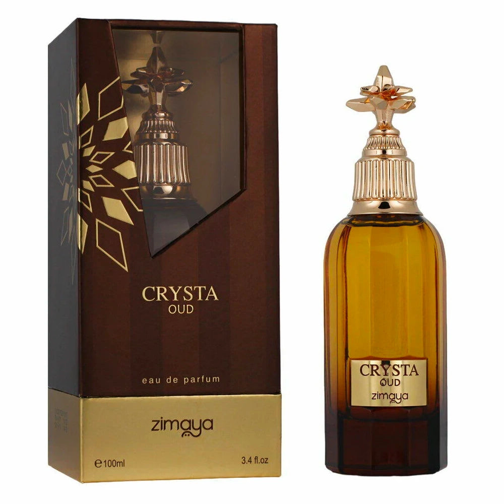<p>Indulge in the luxurious aroma of Zimaya Crysta Oud 3.4 oz EDP. With a blend of agarwood, rose, grapefruit, and juniper in the top notes, this unisex fragrance captivates the senses. As it evolves, mint, pink pepper, ginger, jasmine, and cardamom bring depth and complexity, before settling into a rich base of amberwood, benzoin, saffron, rose, raspberry, and musk. Elevate your scent game with this exclusive fragrance.</p>